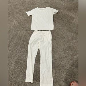 White T-Shirt and Pants Set